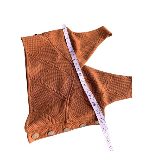 Anthropologie Maeve Textured Button Side V-neck Cropped top Size L - Picture 9 of 10